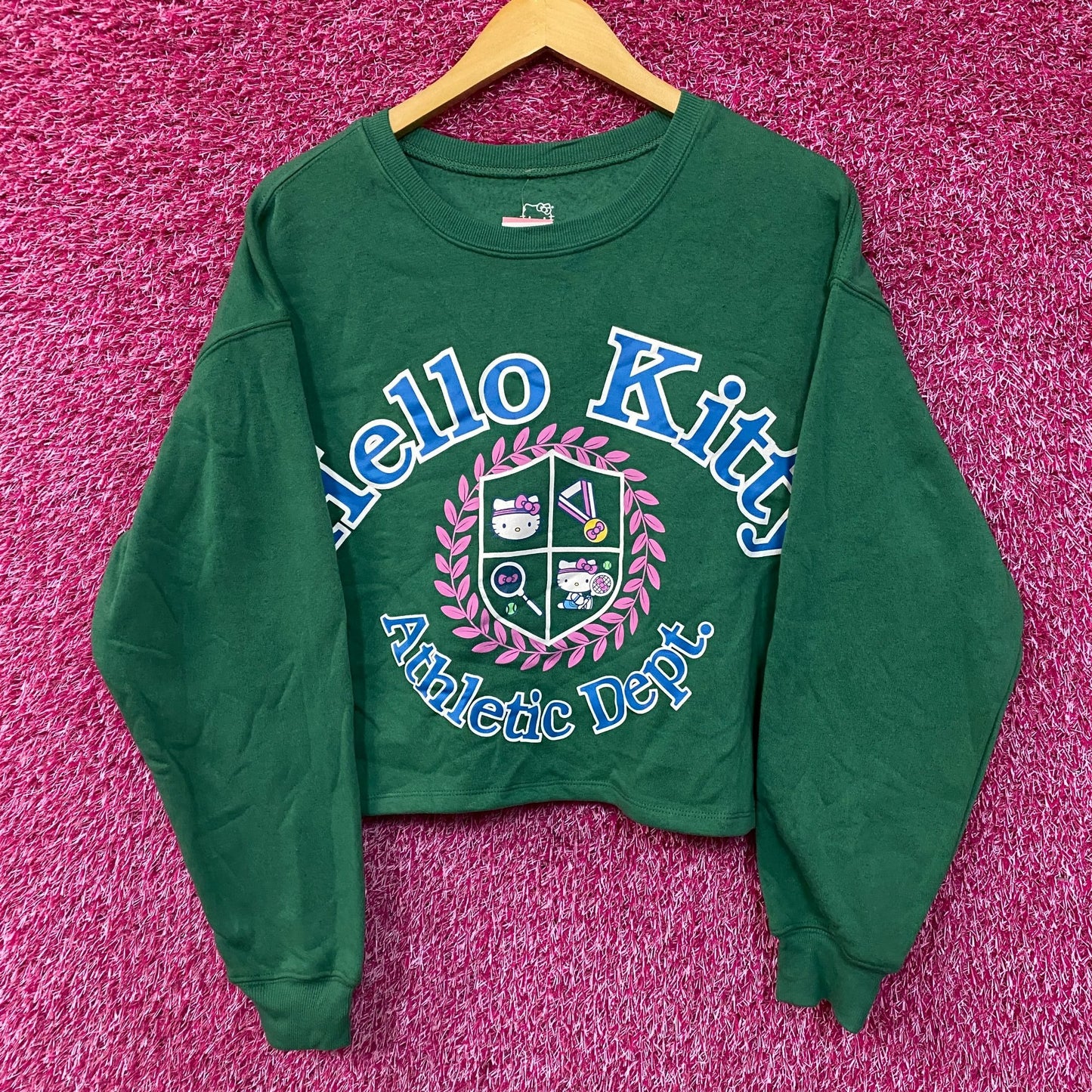 Hello Kitty Athletic Dept Crop Top Sweater size Large