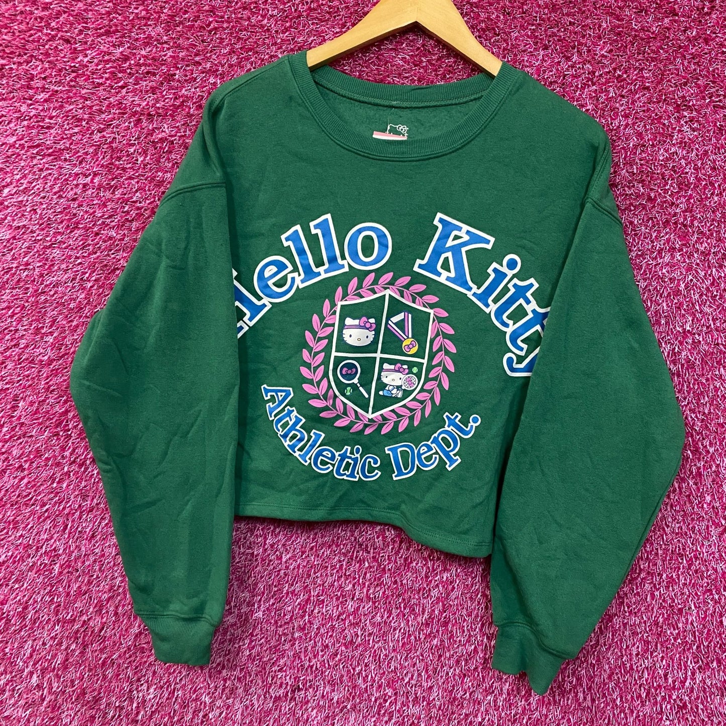 Hello Kitty Athletic Dept Crop Top Sweater size Large
